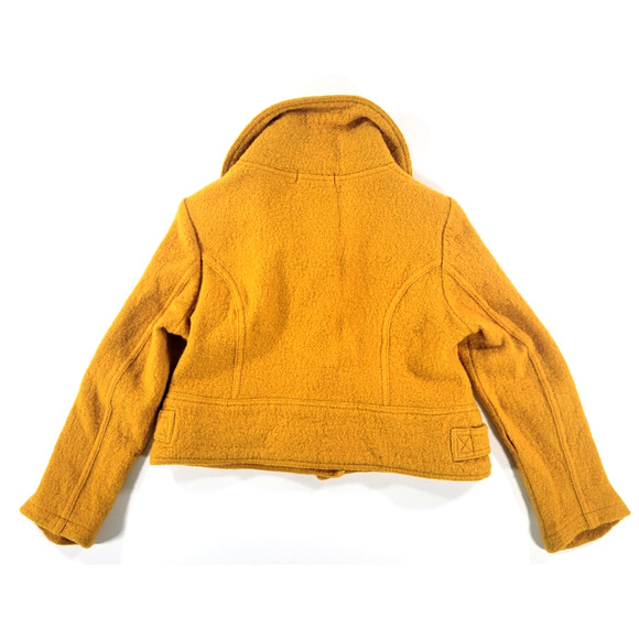 Vintage 90s Clothes by Revue 100% Wool Jacket Womens Petite Large Cropped Yellow - Picture 2 of 7